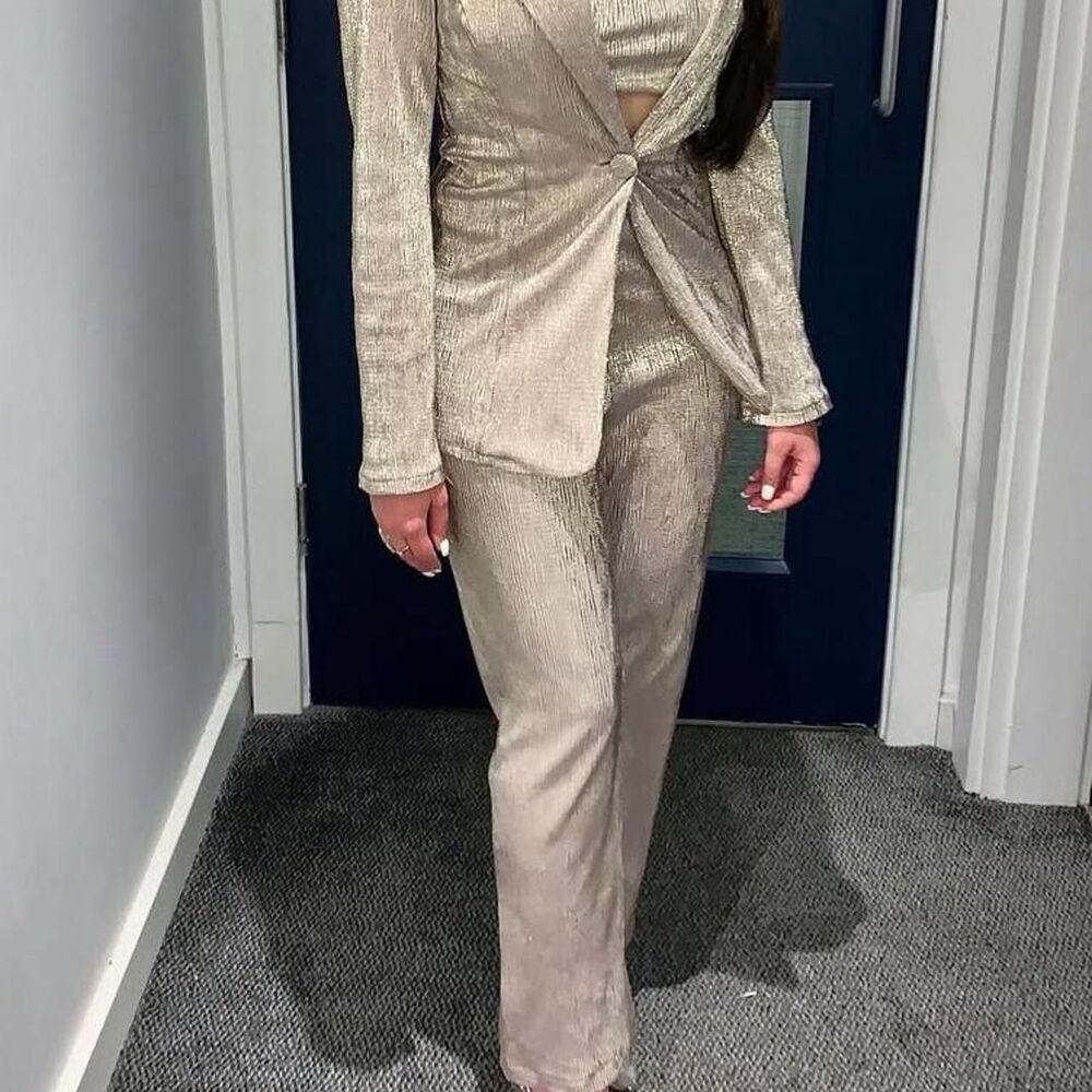 Asos Women's Gold Metallic Suit